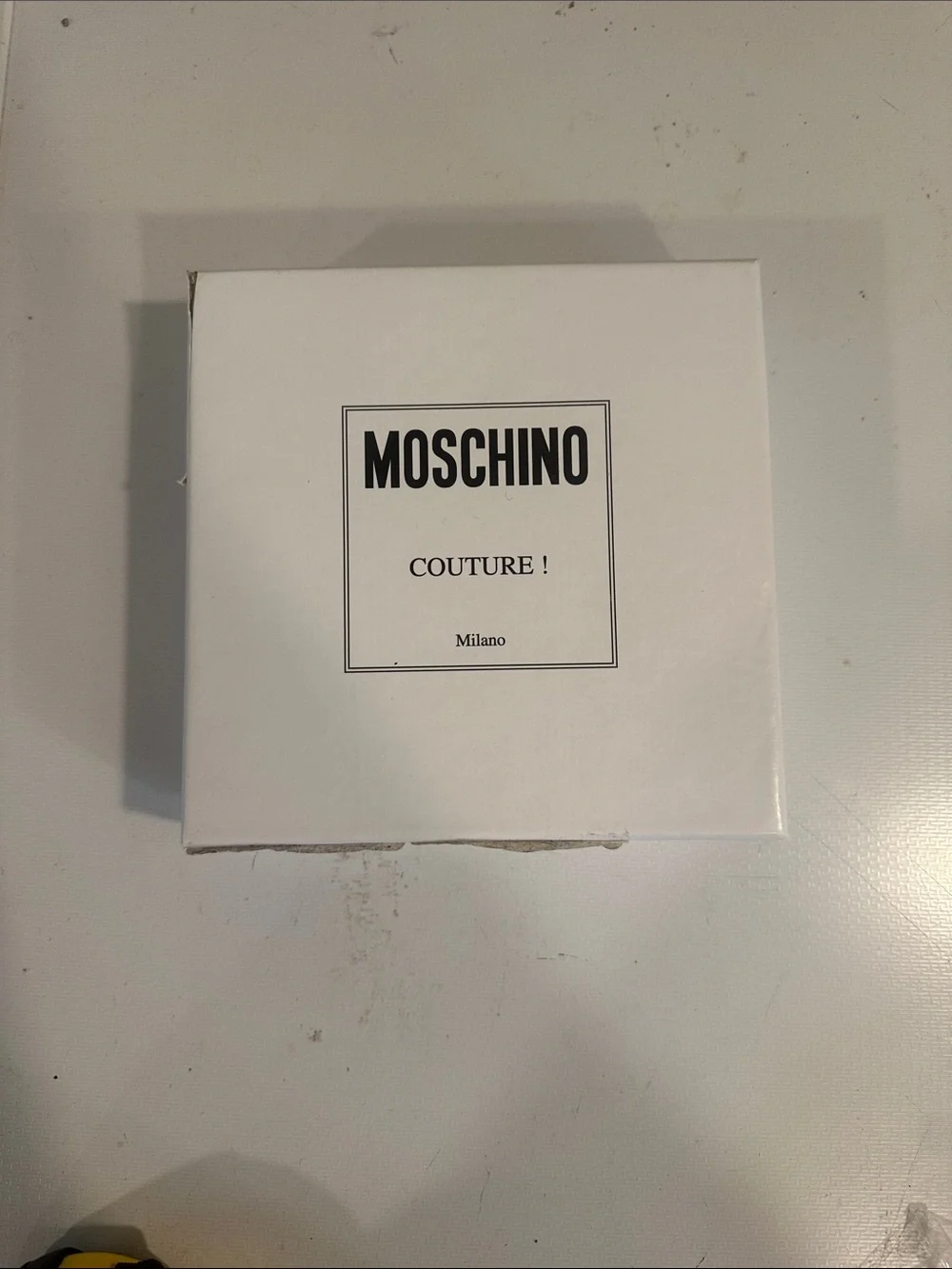 Moschino White Belt with Gold Logo Hardware